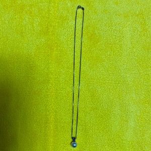 New silver necklace with pearl and clasp 18” long Italy